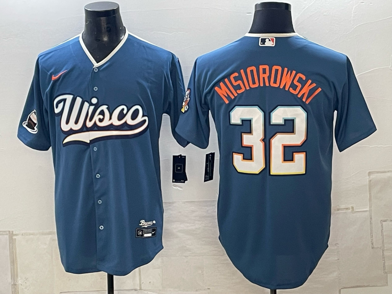 Men Milwaukee Brewers #32 Misiorowski blue Nike 2026 World Series MLB jersey 102309